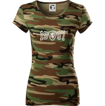 Dámské tričko Narozeninový motiv - znak - 1997 - Dámské maskáčové triko - 2XL ( Hnědý maskáč )