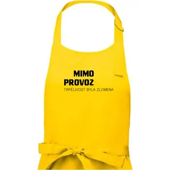 Kuchyňská zástěra Mimo provoz - trpělivost byla zlomena - Pánská zástěra na vaření - Univerzální velikost ( Žlutá )