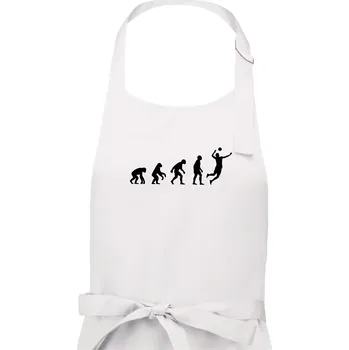 Kuchyňská zástěra Evoluce volejbal smeč - Dámská zástěra na vaření - Univerzální velikost ( Bílá )