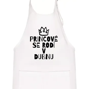Kuchyňská zástěra Princové se rodí v dubnu - Dětská zástěra na vaření - Univerzální velikost ( Bílá )