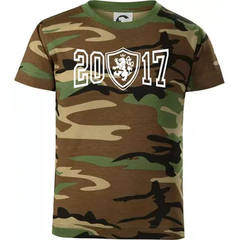 Chlapecké tričko Narozeninový motiv - znak - 2017 - Dětské maskáčové triko - 122 cm/6 let ( Hnědý maskáč )