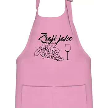 Kuchyňská zástěra Zraji jako víno - Dětská zástěra na vaření - Univerzální velikost ( Růžová )