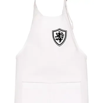 Kuchyňská zástěra Český lev erb na prsu a na zádech - Dětská zástěra na vaření - Univerzální velikost ( Bílá )