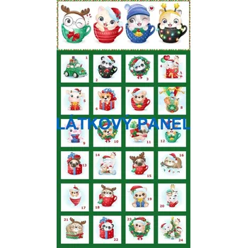 Panel bavlna - Adventní kalendář-124-211