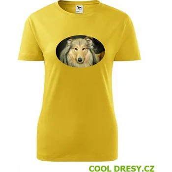 Dámské tričko Dámské tričko s kolií - Barva: žlutá, Velikost M