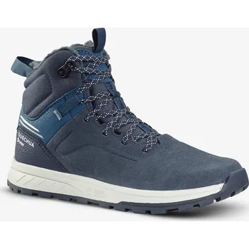 Pánské tenisky QUECHUA Dětské zimní turistické nepromokavé kožené boty na šněrování SH 500 vel. 35-38 38 MODRÁ