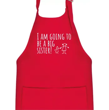 Kuchyňská zástěra I am going to be a big sister! - Dětská zástěra na vaření - Univerzální velikost ( Červená )