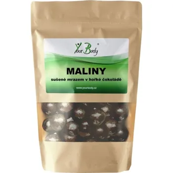 Sušené ovoce YOURBODY Maliny sušené mrazem v hořké čokoládě 100g