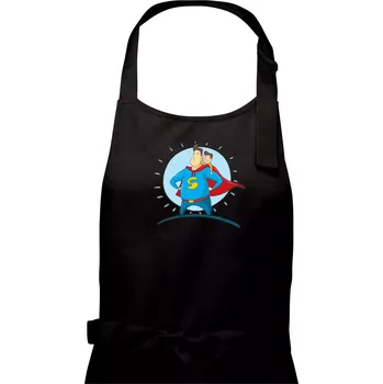 Kuchyňská zástěra Táta superman - kluk - Pánská zástěra na vaření - Univerzální velikost ( Černá )