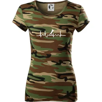 Ekg klíč - montér - Dámské maskáčové triko - M ( Hnědý maskáč )