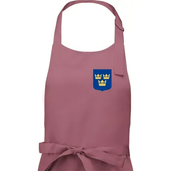 Kuchyňská zástěra Švédský znak tři korunky na prso - Dámská zástěra na vaření - Univerzální velikost ( Starorůžová )