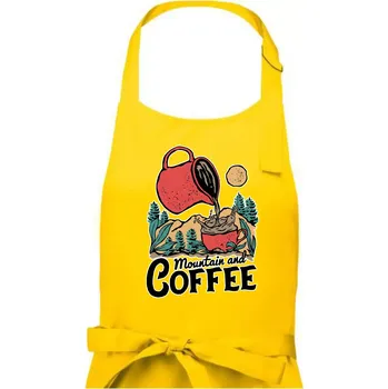 Kuchyňská zástěra Mountain and Coffee - Pánská zástěra na vaření - Univerzální velikost ( Žlutá )