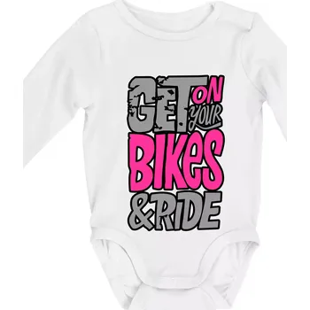 Kojenecké oblečení Get on your bikes - Body kojenecké s dlouhým rukávem - Dlouhý r. do 3 měs ( Bílá )