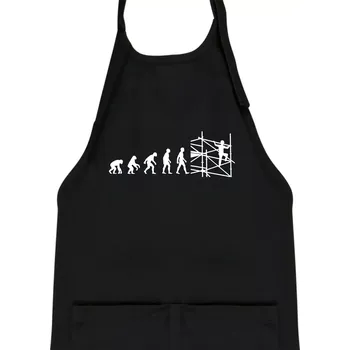 Kuchyňská zástěra Evoluce lešení - Dětská zástěra na vaření - Univerzální velikost ( Černá )