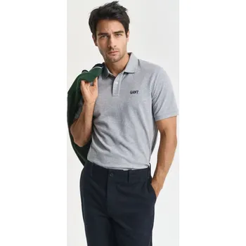 Pánské oblečení POLOKOŠILE GANT SMALL GRAPHIC SS POLO GREY MELANGE