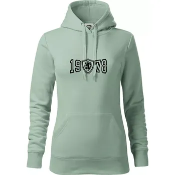 Dámská mikina Narozeninový motiv - znak - 1978 - Mikina dámská Cape s kapucí - XS ( Sage )