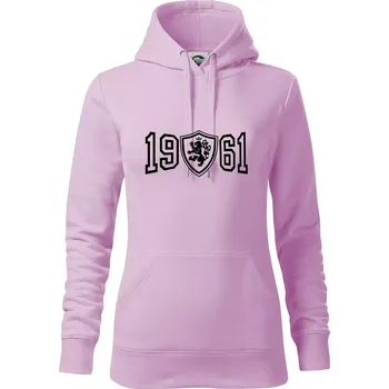 Dámská mikina Narozeninový motiv - znak - 1961 - Mikina dámská Cape s kapucí - S ( Orchid )