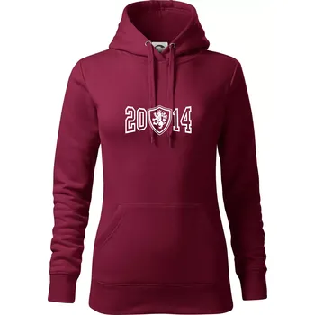 Dámská mikina Narozeninový motiv - znak - 2014 - Mikina dámská Cape s kapucí - XS ( Garnet )