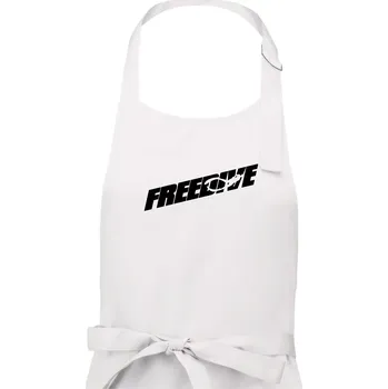 Kuchyňská zástěra Freedive - nápis s potápěčem - Dámská zástěra na vaření - Univerzální velikost ( Bílá )