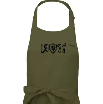 Kuchyňská zástěra Narozeninový motiv - znak - 1977 - Dámská zástěra na vaření - Univerzální velikost ( Khaki )
