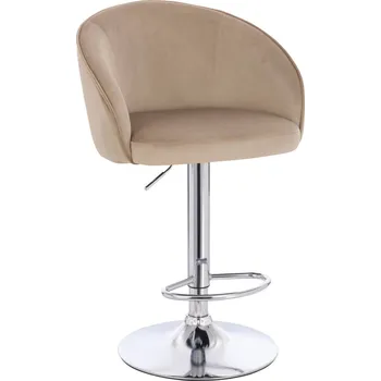 Barová židle Barová židle Fjone velur béžová - základna chrom