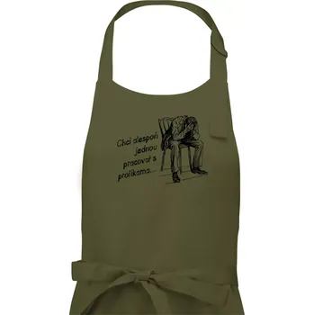 Kuchyňská zástěra Chci alespoň jednou pracovat s profíkama - Pánská zástěra na vaření - Univerzální velikost ( Khaki )