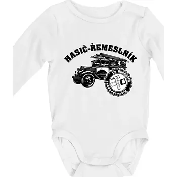 Hasič řemeslník - Body kojenecké s dlouhým rukávem - Dlouhý r. do 3 měs ( Bílá )