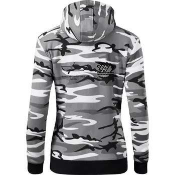 Dámská mikina Řemeslnici postavili archu, fušeři Titanic - Dámská mikina trendy zipper s kapucí - XS ( Šedý maskáč )