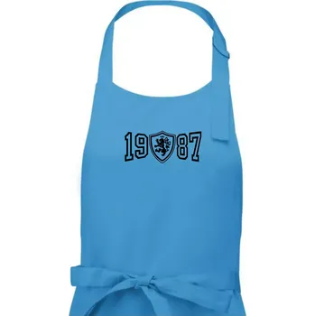 Kuchyňská zástěra Narozeninový motiv - znak - 1987 - Pánská zástěra na vaření - Univerzální velikost ( Světlý tyrkys )