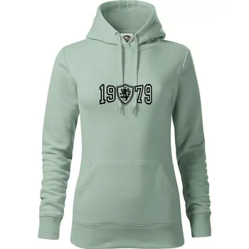Dámská mikina Narozeninový motiv - znak - 1979 - Mikina dámská Cape s kapucí - XL ( Sage )