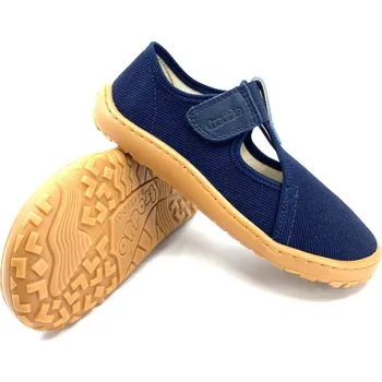 Chlapecké bačkory Barefoot Froddo Canvas T-bar G1700423 Dark Blue 28, Vnitřní délka boty: 18,8 cm, Vnitřní šířka boty: 7,0 cm