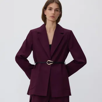 Dámské sako Reserved - Sako s ozdobným páskem - mahagonová - 316GF-93X - 316GF-93X-XL