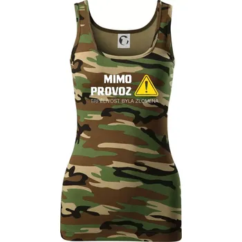 Dámské tričko Mimo provoz - trpělivost byla zlomena - Dámské Maskáčové tílko - 2XL ( Hnědý maskáč )