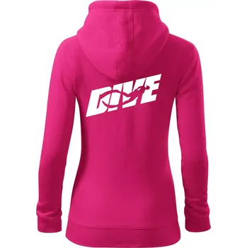 Dámská mikina Freediving - Dive - Dámská mikina trendy zipper s kapucí - 2XL ( Purpurová )