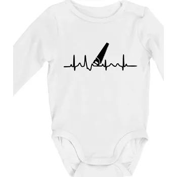 Ekg ruční pila - Body kojenecké s dlouhým rukávem - Dlouhý r. 3-6 měs ( Bílá )