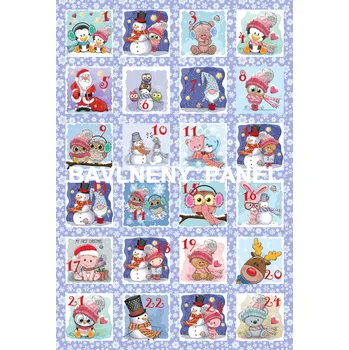 Panel bavlna - Adventní kalendář-124-28a Velikost: 60x40cm