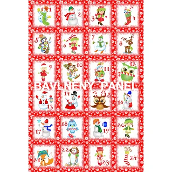 Panel bavlna - Adventní kalendář -124-16