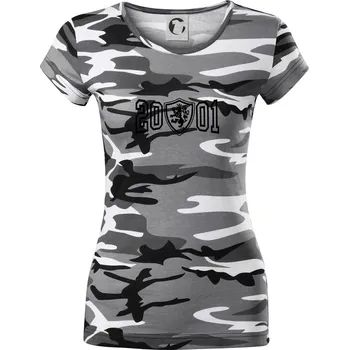 Dámské tričko Narozeninový motiv - znak - 2001 - Dámské maskáčové triko - S ( Šedý maskáč )