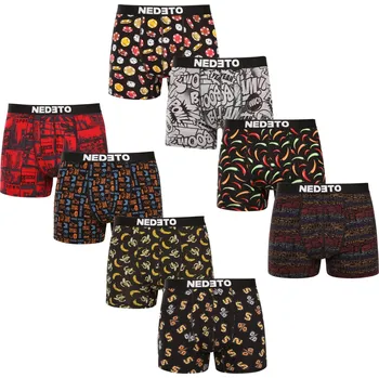 Boxerky 8PACK pánské boxerky Nedeto vícebarevné (8NBV2) L Možnost vrácení zboží ZDARMA do 120 dnů!