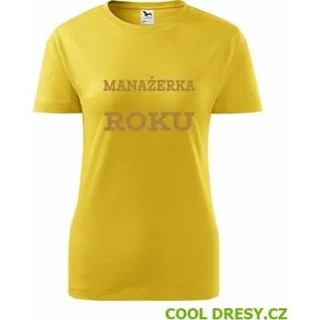 Dámské tričko manažerka roku - Barva: žlutá, Velikost M