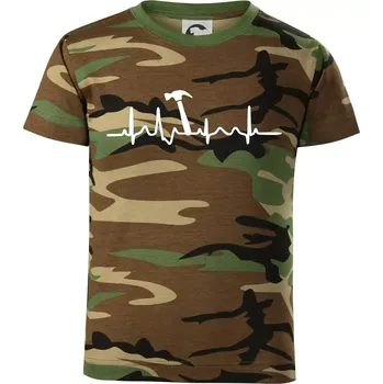 Chlapecké tričko Ekg Kladivo - Dětské maskáčové triko - 146 cm/10 let ( Hnědý maskáč )