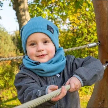 Nákrčník ESITO Žebrovaná čepice spadená Color Blue - 50 modrá