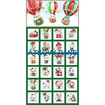 Panel bavlna - Adventní kalendář -124-217