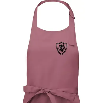 Kuchyňská zástěra Český lev erb na prsu a na zádech - Dámská zástěra na vaření - Univerzální velikost ( Starorůžová )