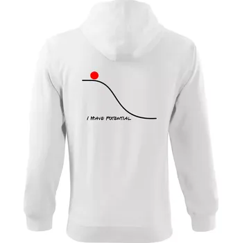 Pánská mikina I have potential - Mikina s kapucí na zip trendy zipper - S ( Bílá )