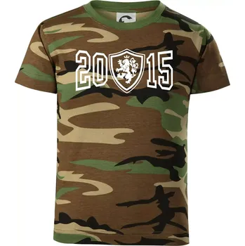 Chlapecké tričko Narozeninový motiv - znak - 2015 - Dětské maskáčové triko - 122 cm/6 let ( Hnědý maskáč )