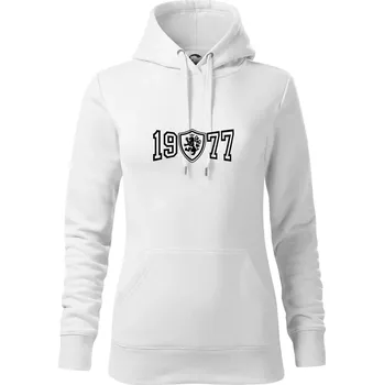 Dámská mikina Narozeninový motiv - znak - 1977 - Mikina dámská Cape s kapucí - M ( Bílá )