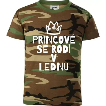 Princové se rodí v lednu - Dětské maskáčové triko - 146 cm/10 let ( Hnědý maskáč )