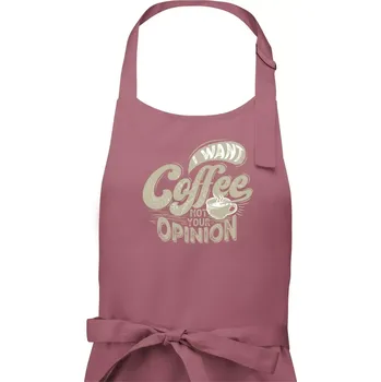 Kuchyňská zástěra Coffee opinion - Dámská zástěra na vaření - Univerzální velikost ( Starorůžová )