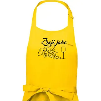 Kuchyňská zástěra Zraji jako víno - Pánská zástěra na vaření - Univerzální velikost ( Žlutá )
